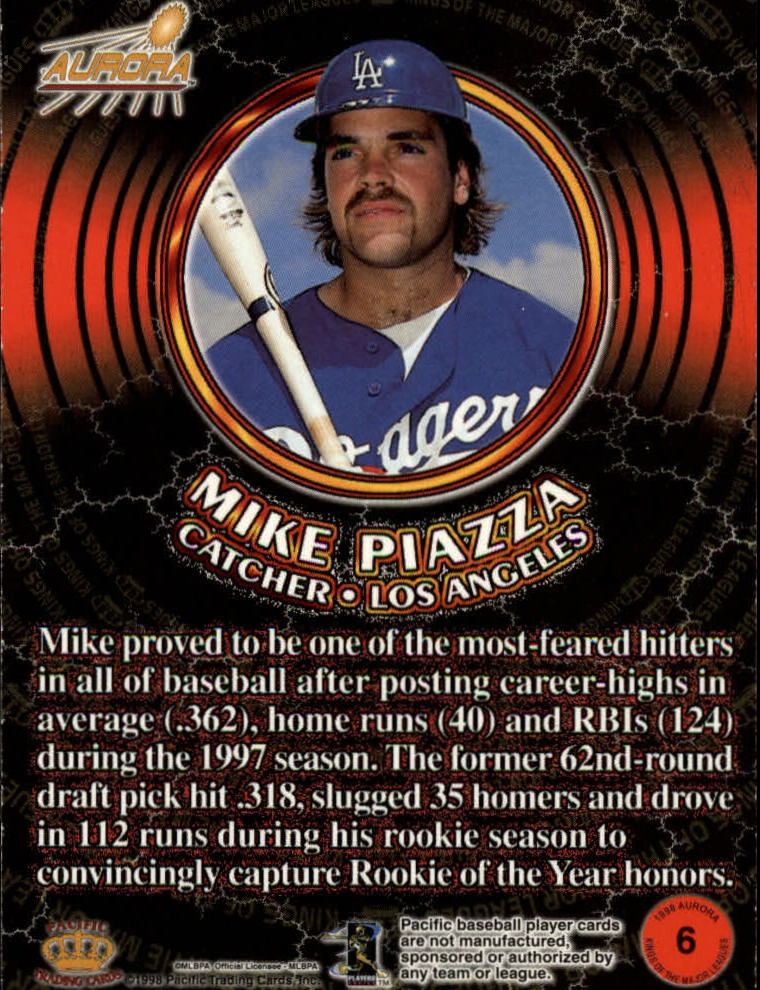 1998 Aurora Kings of the Major Leagues #6 Mike Piazza back image