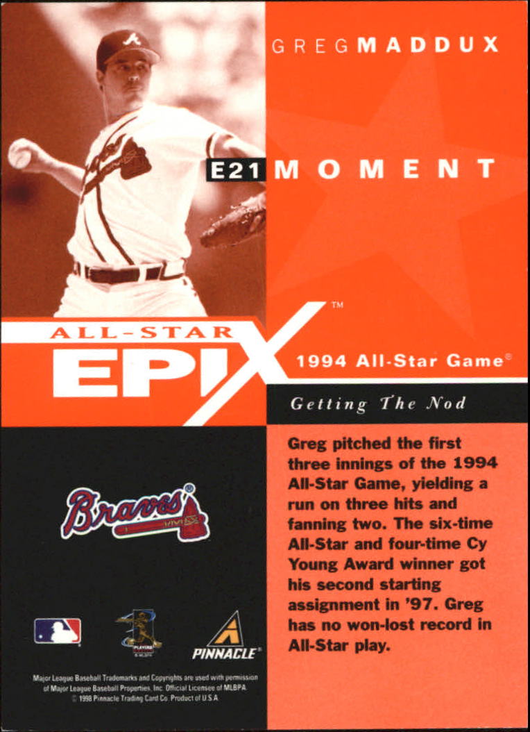 1998 Pinnacle Plus All-Star Epix #22 Barry Bonds MOM
