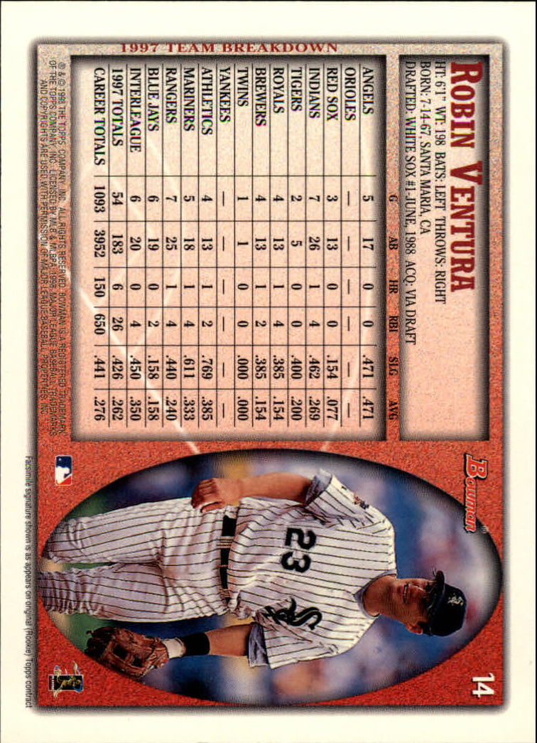 A2158- 1998 Bowman Baseball Card #s 1-250 +Rookies -You Pick- 15+ FREE US SHIP - Picture 29 of 493