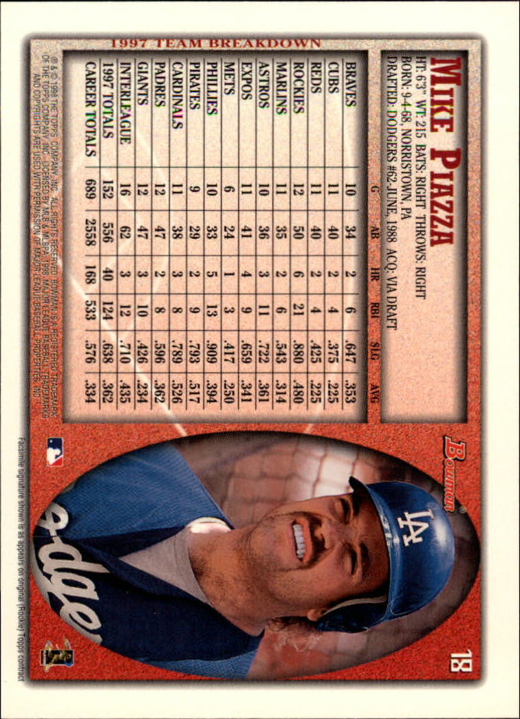 A2158- 1998 Bowman Baseball Card #s 1-250 +Rookies -You Pick- 15+ FREE US SHIP - Picture 37 of 493