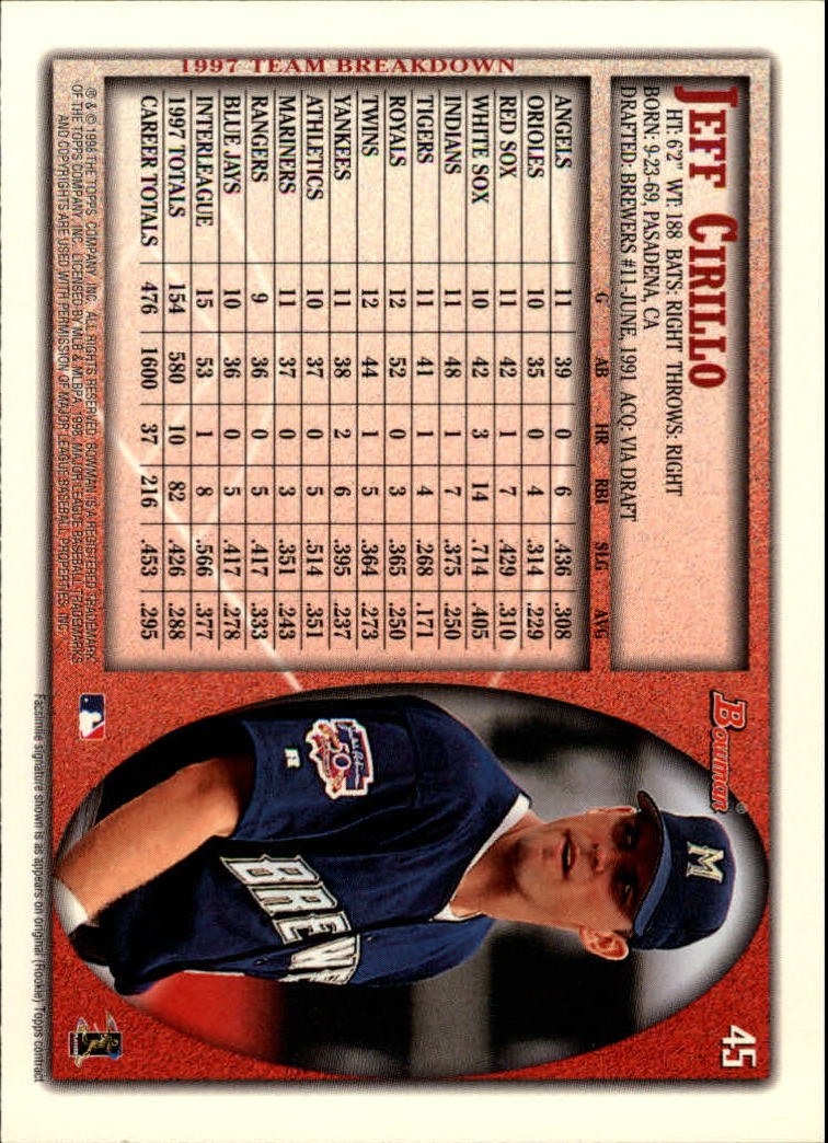 A2158- 1998 Bowman Baseball Card #s 1-250 +Rookies -You Pick- 15+ FREE US SHIP - Picture 91 of 493