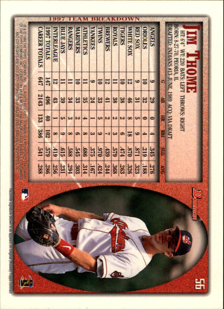 A2158- 1998 Bowman Baseball Card #s 1-250 +Rookies -You Pick- 15+ FREE US SHIP - Picture 113 of 493