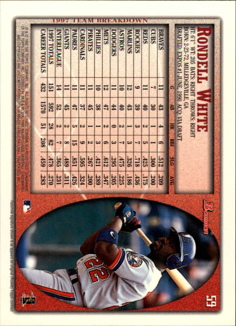 A2158- 1998 Bowman Baseball Card #s 1-250 +Rookies -You Pick- 15+ FREE US SHIP - Picture 119 of 493