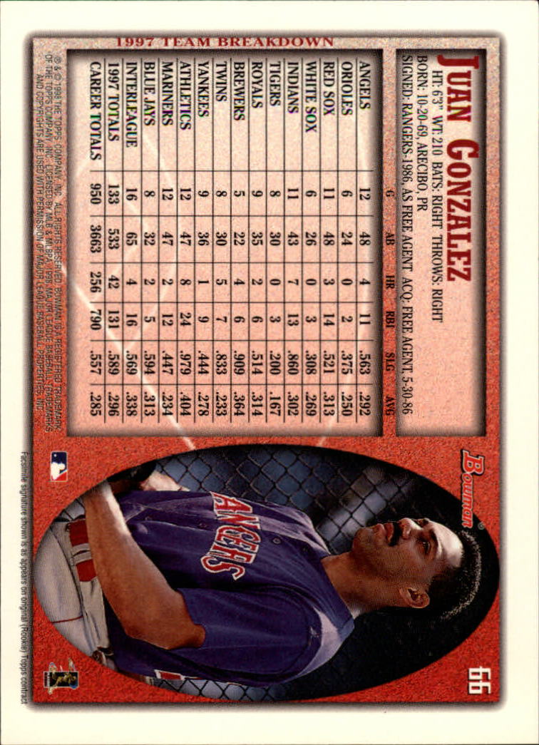 A2158- 1998 Bowman Baseball Card #s 1-250 +Rookies -You Pick- 15+ FREE US SHIP - Picture 133 of 493