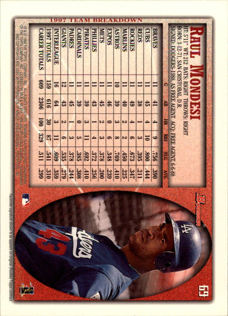 A2158- 1998 Bowman Baseball Card #s 1-250 +Rookies -You Pick- 15+ FREE US SHIP - Picture 139 of 493