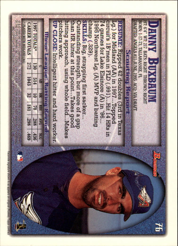 A2158- 1998 Bowman Baseball Card #s 1-250 +Rookies -You Pick- 15+ FREE US SHIP - Picture 153 of 493