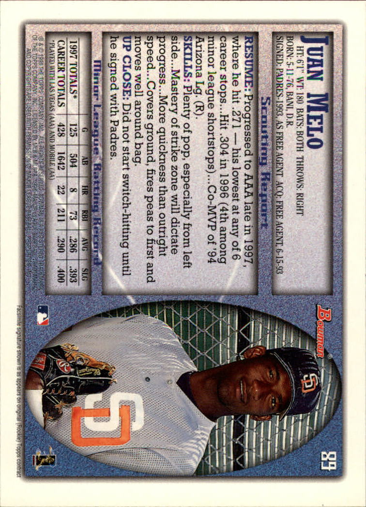 A2158- 1998 Bowman Baseball Card #s 1-250 +Rookies -You Pick- 15+ FREE US SHIP - Picture 177 of 493
