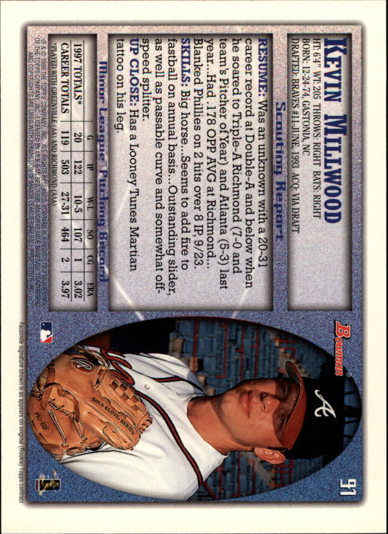 A2158- 1998 Bowman Baseball Card #s 1-250 +Rookies -You Pick- 15+ FREE US SHIP - Picture 181 of 493