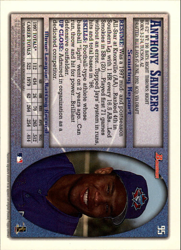 A2158- 1998 Bowman Baseball Card #s 1-250 +Rookies -You Pick- 15+ FREE US SHIP - Picture 189 of 493