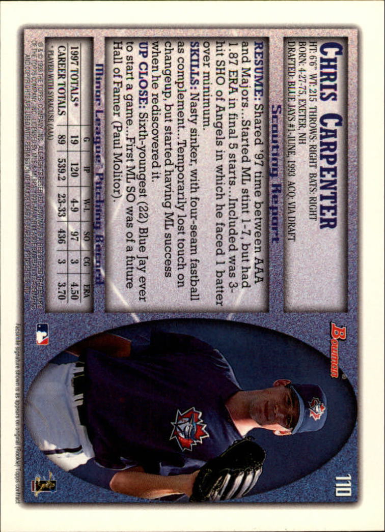 A2158- 1998 Bowman Baseball Card #s 1-250 +Rookies -You Pick- 15+ FREE US SHIP - Picture 219 of 493