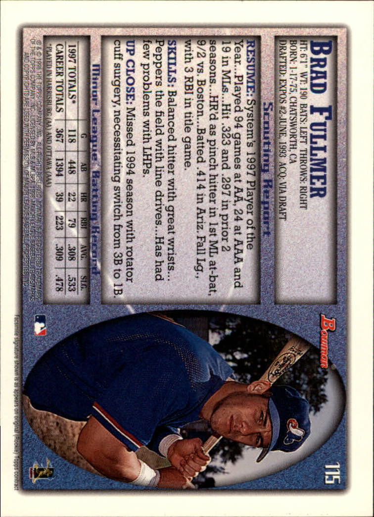 A2158- 1998 Bowman Baseball Card #s 1-250 +Rookies -You Pick- 15+ FREE US SHIP - Picture 229 of 493