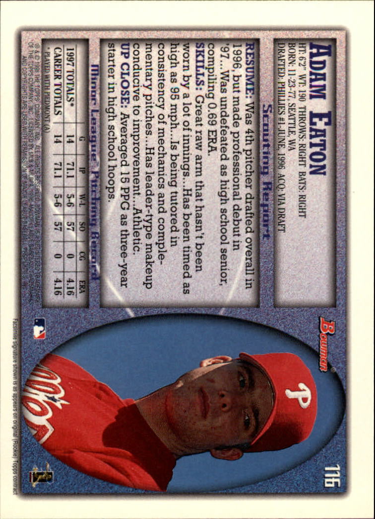 A2158- 1998 Bowman Baseball Card #s 1-250 +Rookies -You Pick- 15+ FREE US SHIP - Picture 231 of 493
