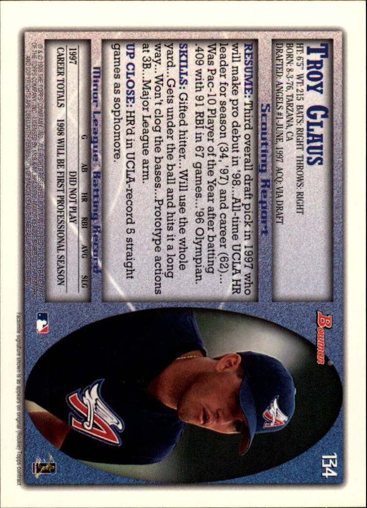 A2158- 1998 Bowman Baseball Card #s 1-250 +Rookies -You Pick- 15+ FREE US SHIP - Picture 263 of 493