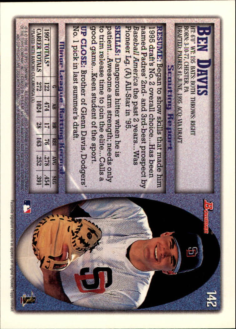 A2158- 1998 Bowman Baseball Card #s 1-250 +Rookies -You Pick- 15+ FREE US SHIP - Picture 279 of 493