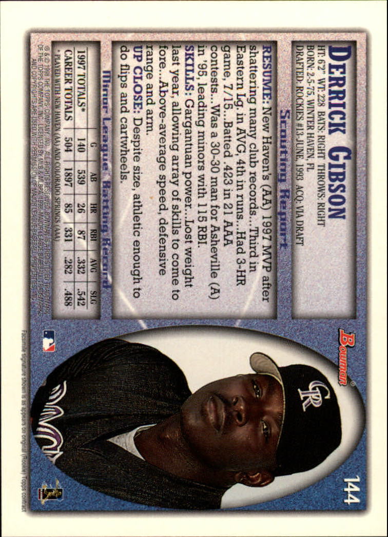A2158- 1998 Bowman Baseball Card #s 1-250 +Rookies -You Pick- 15+ FREE US SHIP - Picture 283 of 493