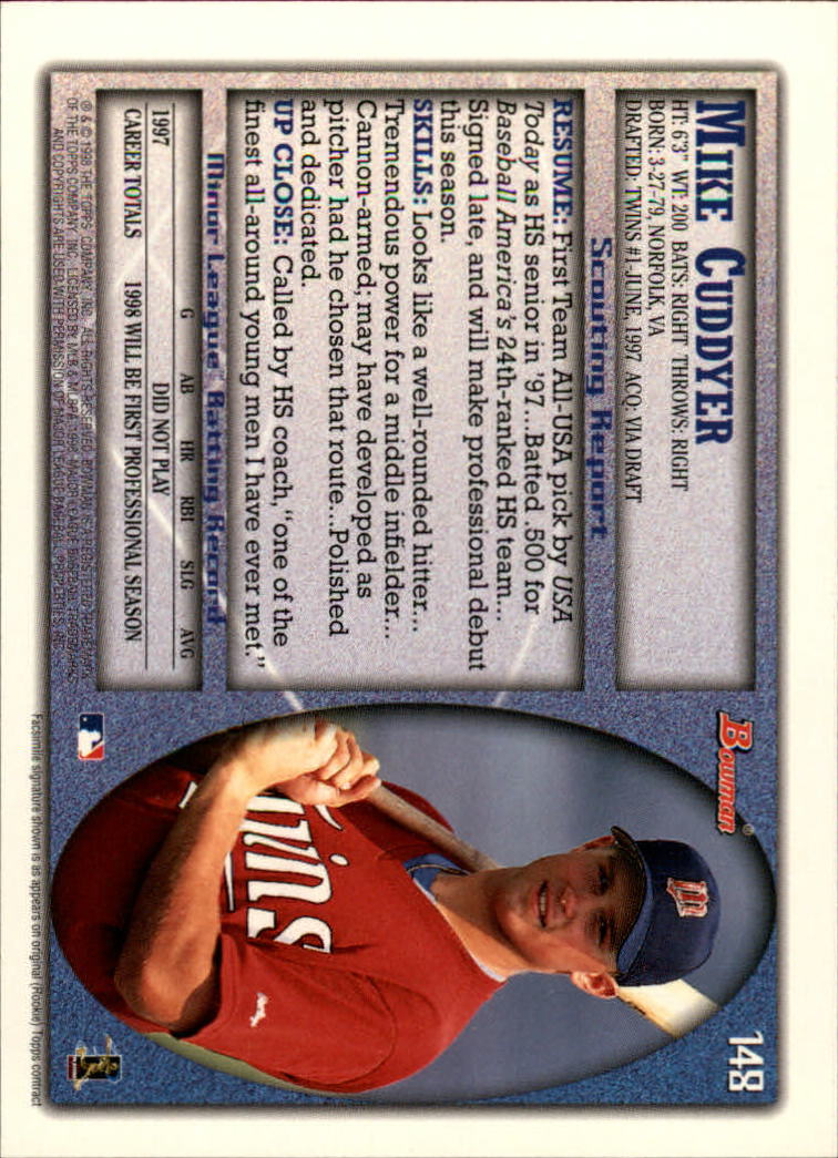 A2158- 1998 Bowman Baseball Card #s 1-250 +Rookies -You Pick- 15+ FREE US SHIP - Picture 291 of 493
