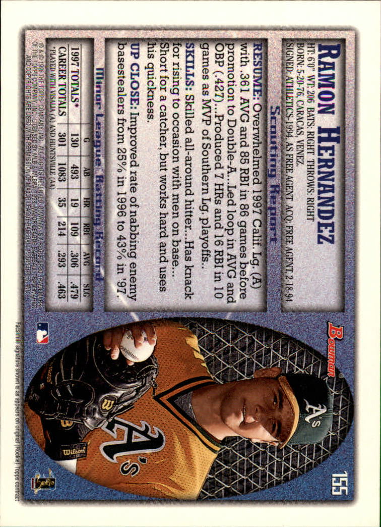A2158- 1998 Bowman Baseball Card #s 1-250 +Rookies -You Pick- 15+ FREE US SHIP - Picture 305 of 493