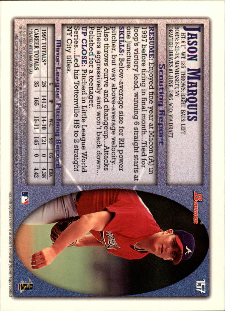 A2158- 1998 Bowman Baseball Card #s 1-250 +Rookies -You Pick- 15+ FREE US SHIP - Picture 309 of 493