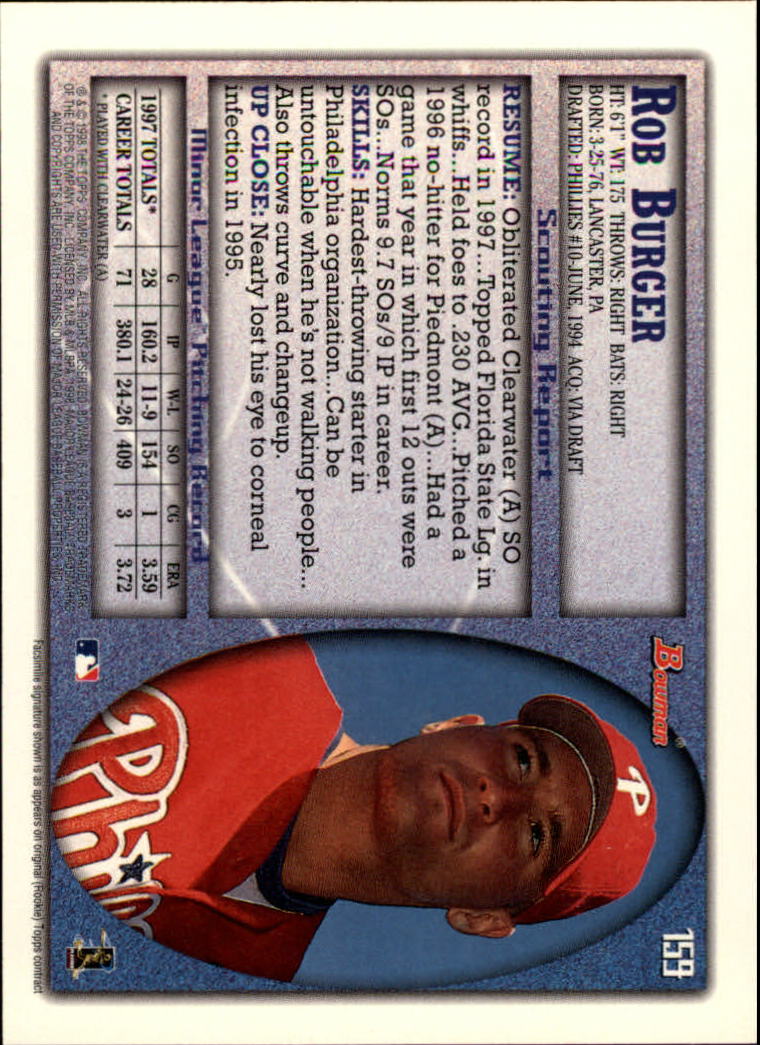 A2158- 1998 Bowman Baseball Card #s 1-250 +Rookies -You Pick- 15+ FREE US SHIP - Picture 313 of 493