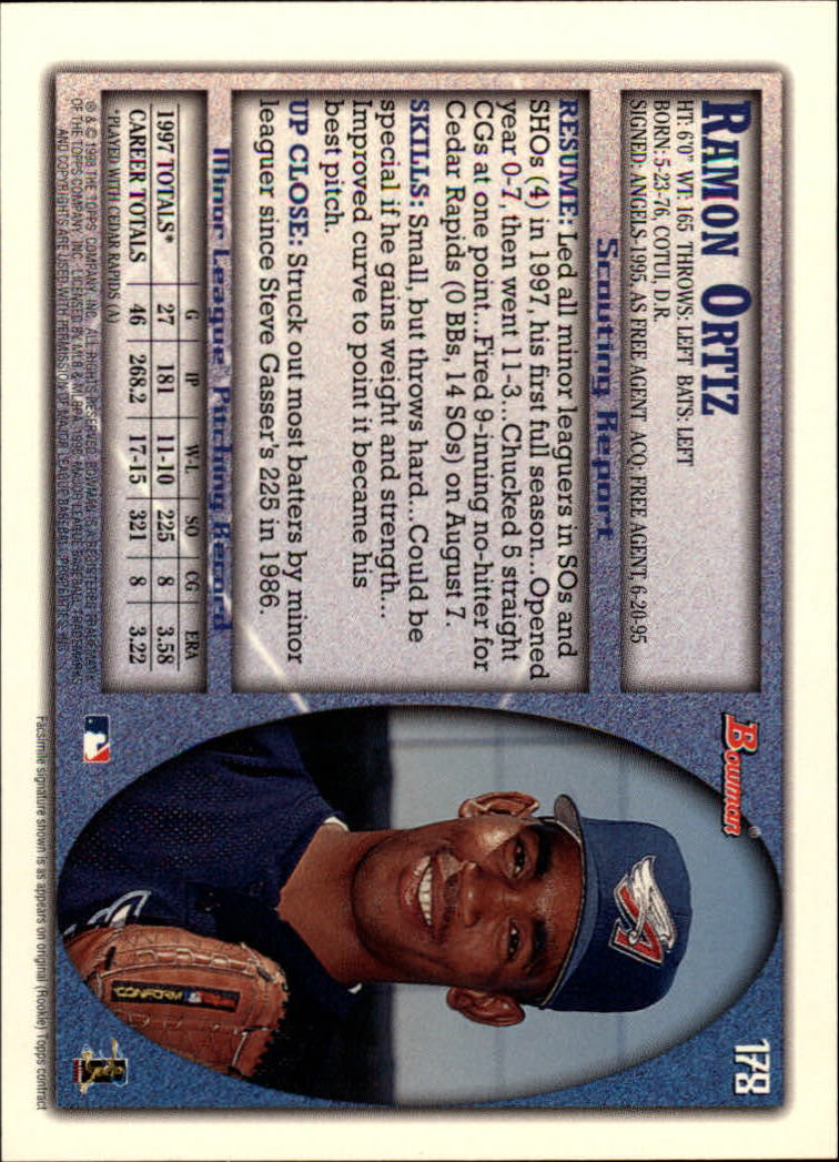 A2158- 1998 Bowman Baseball Card #s 1-250 +Rookies -You Pick- 15+ FREE US SHIP - Picture 351 of 493