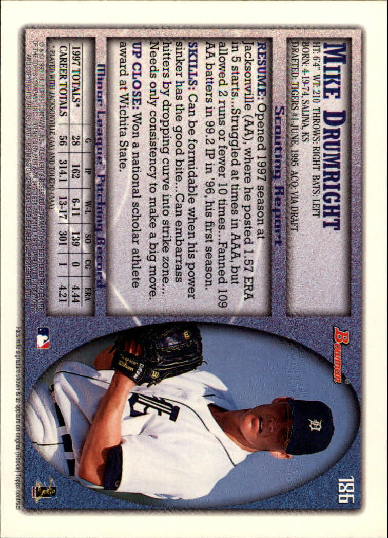 A2158- 1998 Bowman Baseball Card #s 1-250 +Rookies -You Pick- 15+ FREE US SHIP - Picture 367 of 493