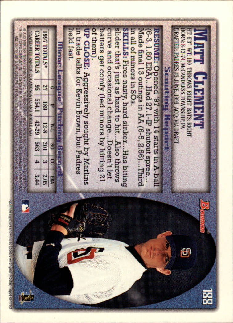 A2158- 1998 Bowman Baseball Card #s 1-250 +Rookies -You Pick- 15+ FREE US SHIP - Picture 371 of 493