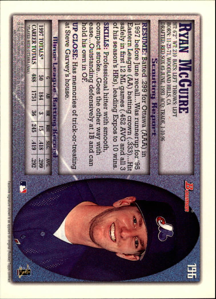 A2158- 1998 Bowman Baseball Card #s 1-250 +Rookies -You Pick- 15+ FREE US SHIP - Picture 387 of 493
