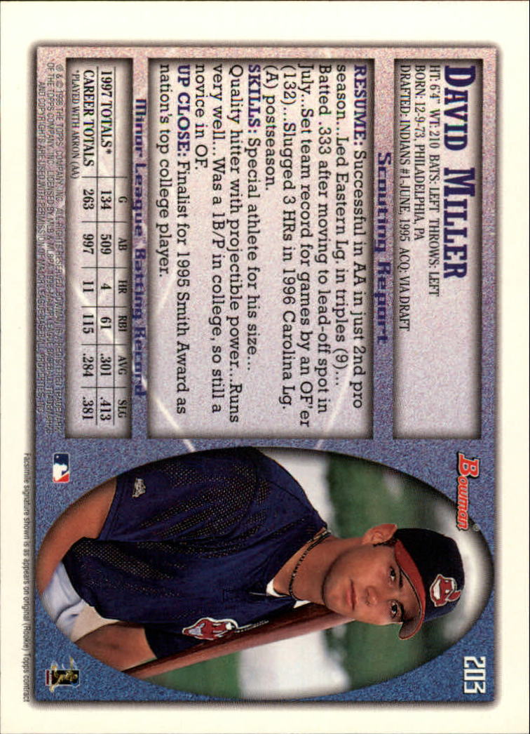 A2158- 1998 Bowman Baseball Card #s 1-250 +Rookies -You Pick- 15+ FREE US SHIP - Picture 401 of 493
