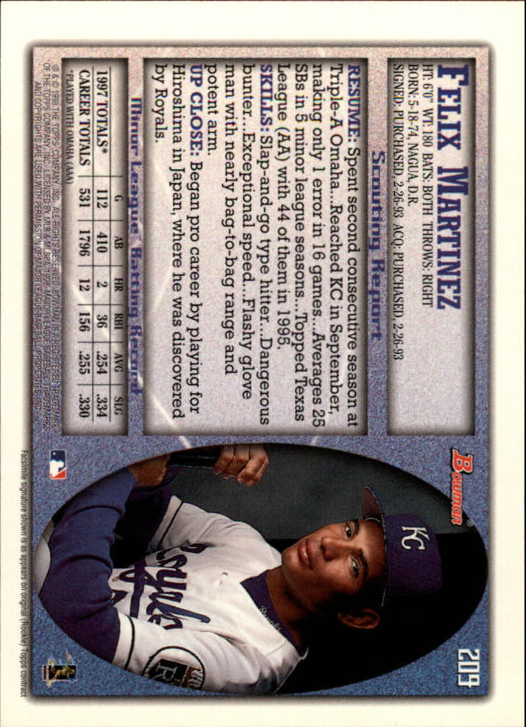 A2158- 1998 Bowman Baseball Card #s 1-250 +Rookies -You Pick- 15+ FREE US SHIP - Picture 413 of 493