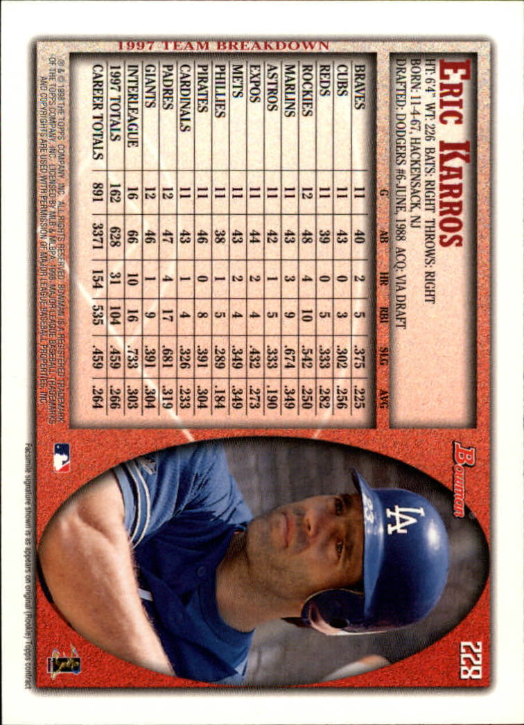 A2158- 1998 Bowman Baseball Card #s 1-250 +Rookies -You Pick- 15+ FREE US SHIP - Picture 449 of 493