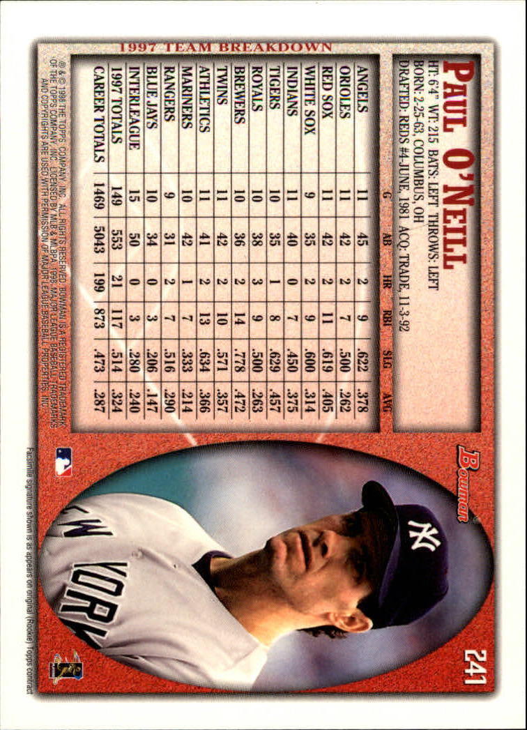 A2158- 1998 Bowman Baseball Card #s 1-250 +Rookies -You Pick- 15+ FREE US SHIP - Picture 475 of 493