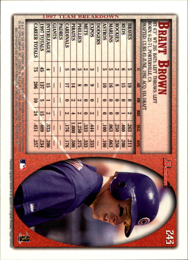 A2158- 1998 Bowman Baseball Card #s 1-250 +Rookies -You Pick- 15+ FREE US SHIP - Picture 479 of 493