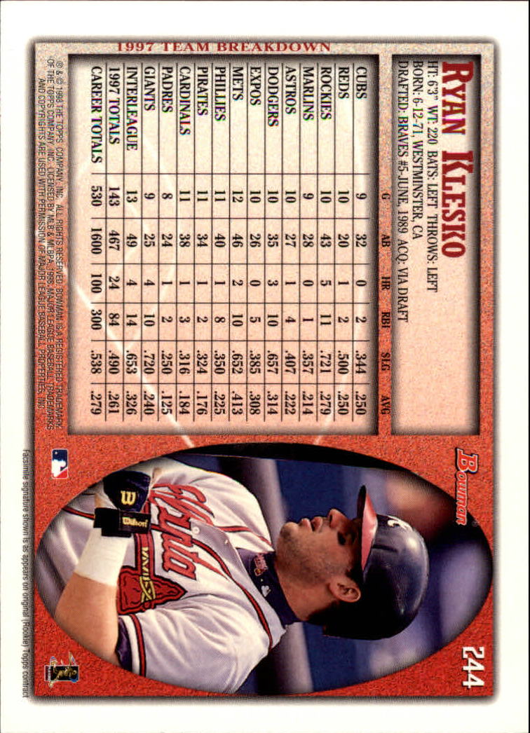 A2158- 1998 Bowman Baseball Card #s 1-250 +Rookies -You Pick- 15+ FREE US SHIP - Picture 481 of 493