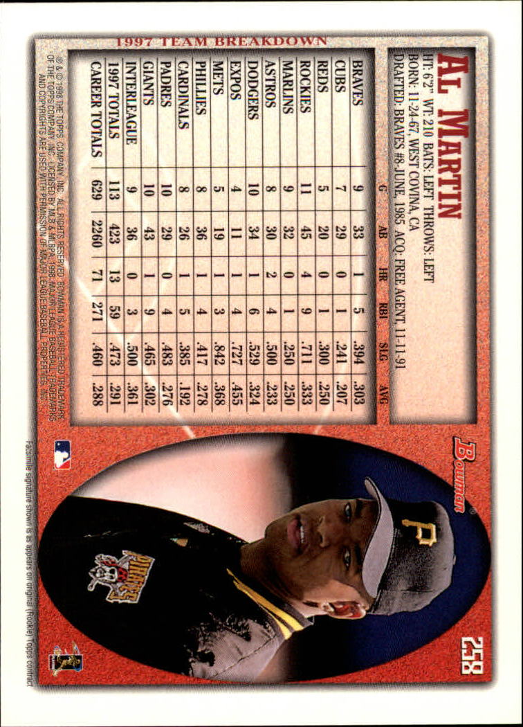 1998 Bowman Baseball Card Pick (Base) 253-441 - Picture 13 of 379