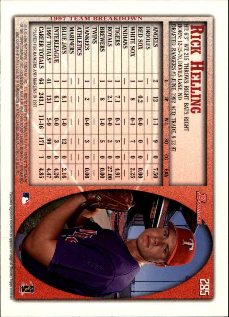 1998 Bowman Baseball Card Pick (Base) 253-441 - Picture 67 of 379