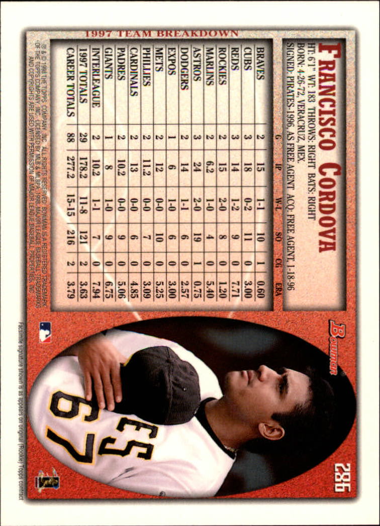 1998 Bowman Baseball Card Pick (Base) 253-441 - Picture 69 of 379