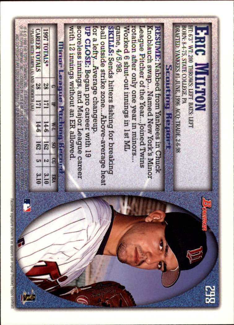 1998 Bowman Baseball Card Pick (Base) 253-441 - Picture 93 of 379