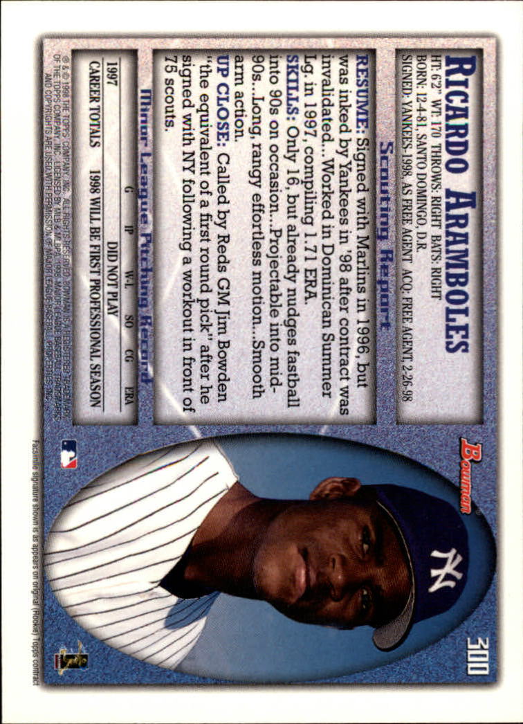 1998 Bowman Baseball Card Pick (Base) 253-441 - Picture 97 of 379