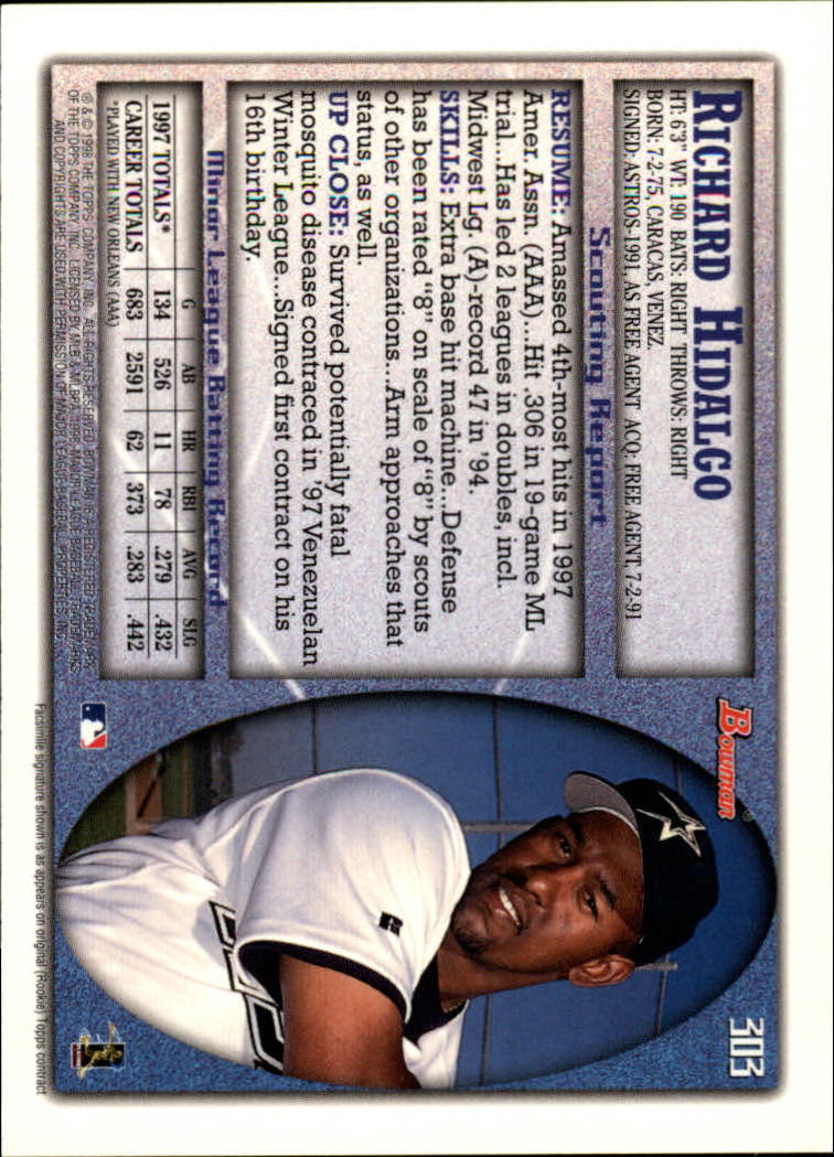 1998 Bowman Baseball Card Pick (Base) 253-441 - Picture 103 of 379
