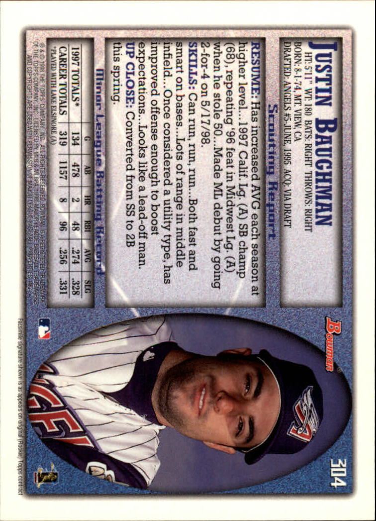 1998 Bowman Baseball Card Pick (Base) 253-441 - Picture 105 of 379