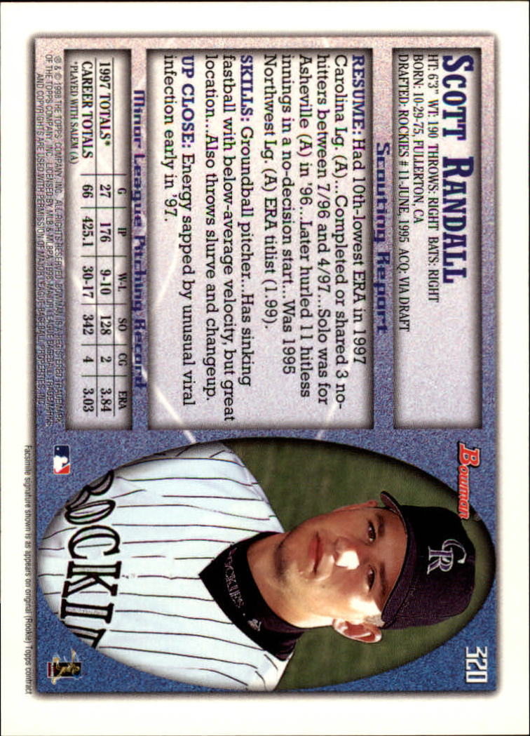 1998 Bowman Baseball Card Pick (Base) 253-441 - Picture 137 of 379