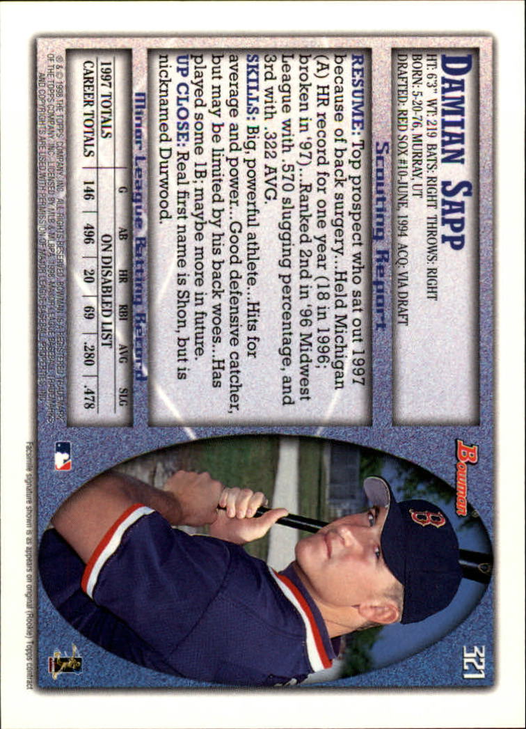 1998 Bowman Baseball Card Pick (Base) 253-441 - Picture 139 of 379