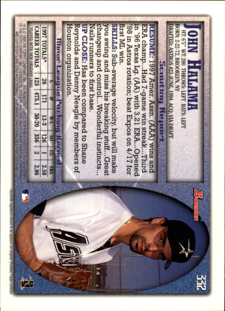 1998 Bowman Baseball Card Pick (Base) 253-441 - Picture 161 of 379