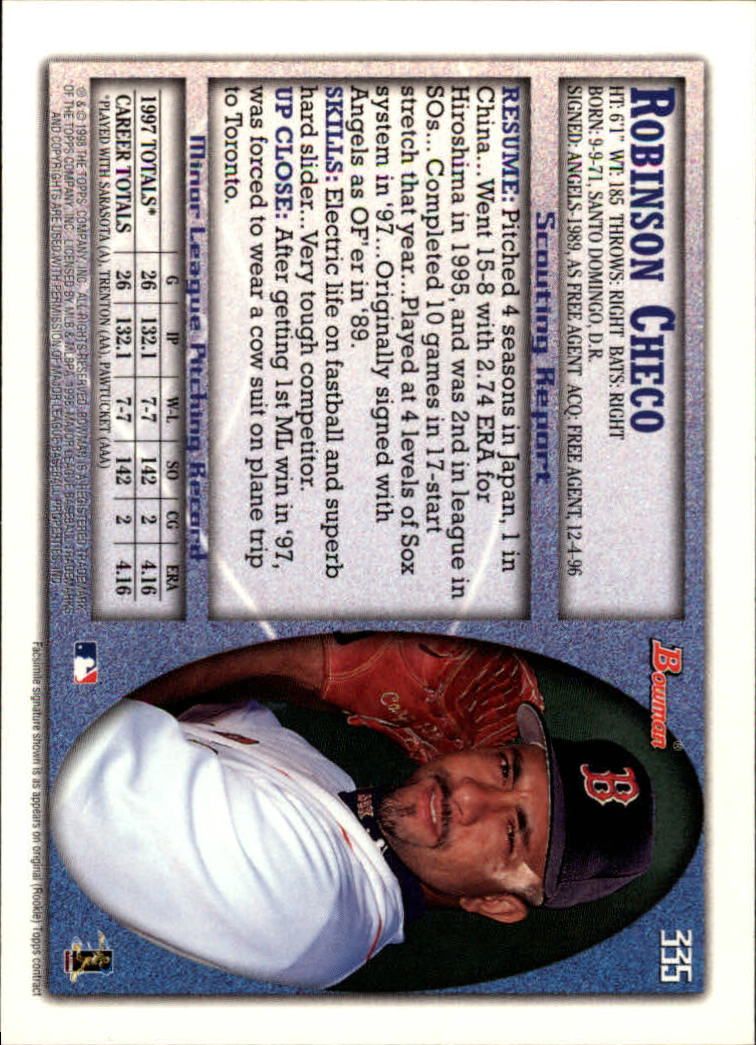 1998 Bowman Baseball Card Pick (Base) 253-441 - Picture 167 of 379