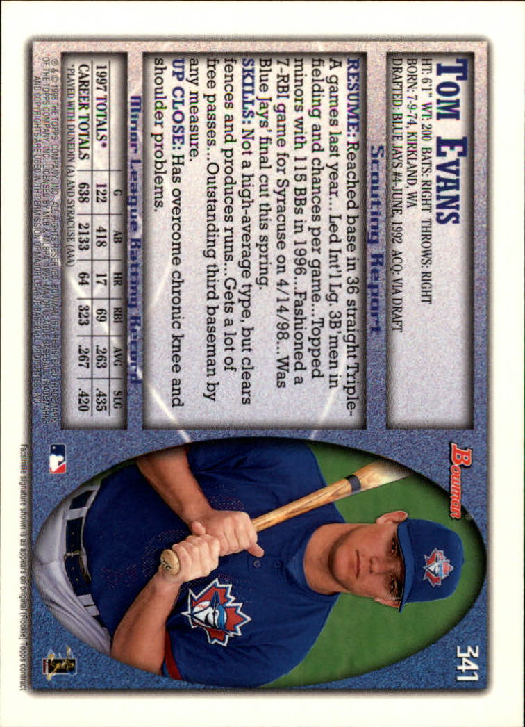 1998 Bowman Baseball Card Pick (Base) 253-441 - Picture 179 of 379