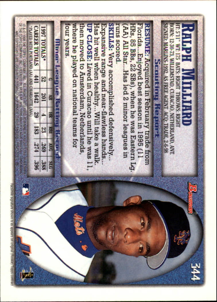 1998 Bowman Baseball Card Pick (Base) 253-441 - Picture 185 of 379