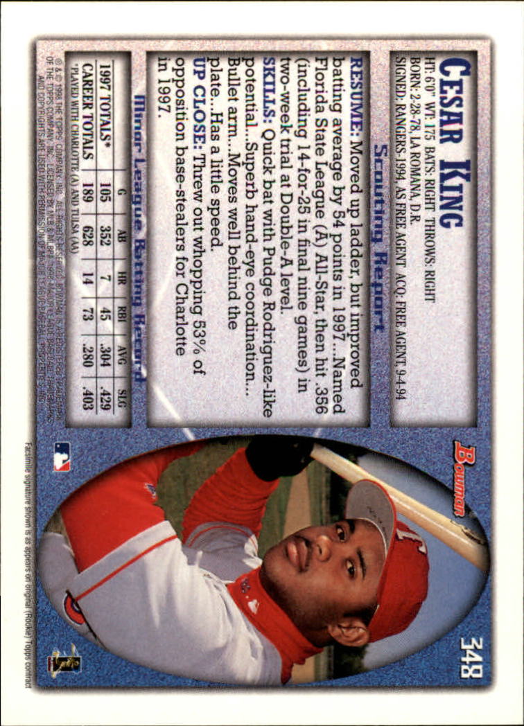 1998 Bowman Baseball Card Pick (Base) 253-441 - Picture 193 of 379