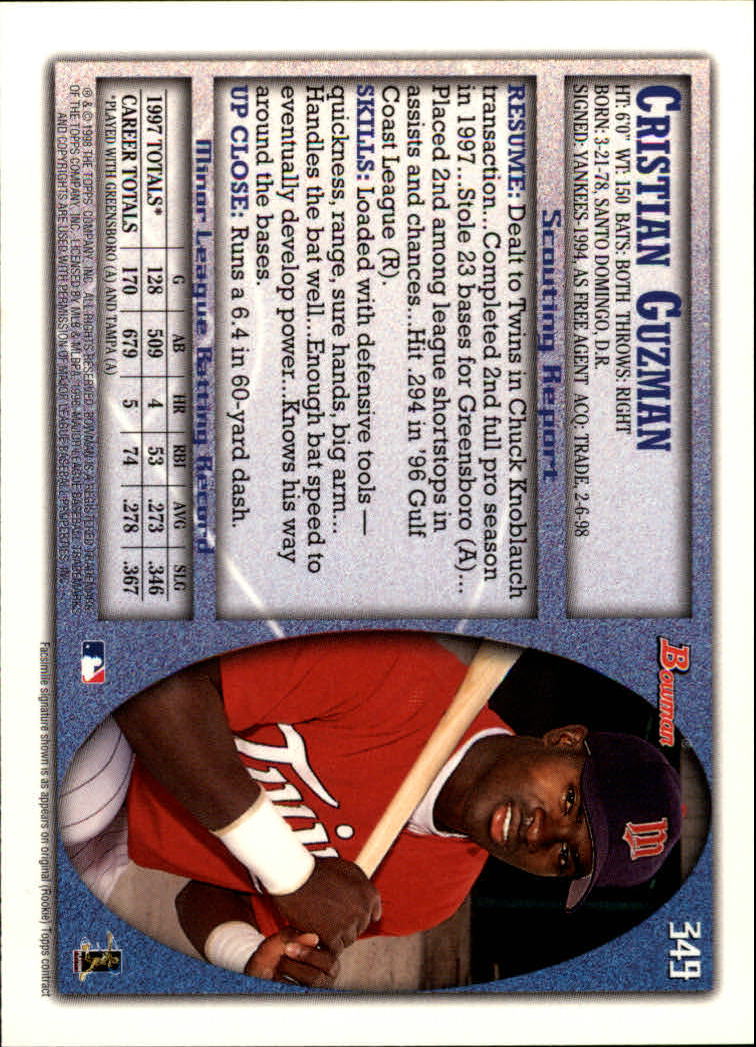 1998 Bowman Baseball Card Pick (Base) 253-441 - Picture 195 of 379