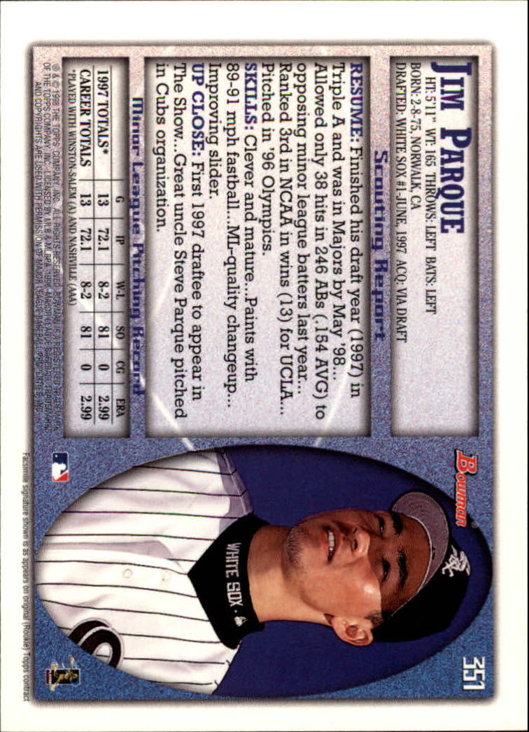 1998 Bowman Baseball Card Pick (Base) 253-441 - Picture 199 of 379