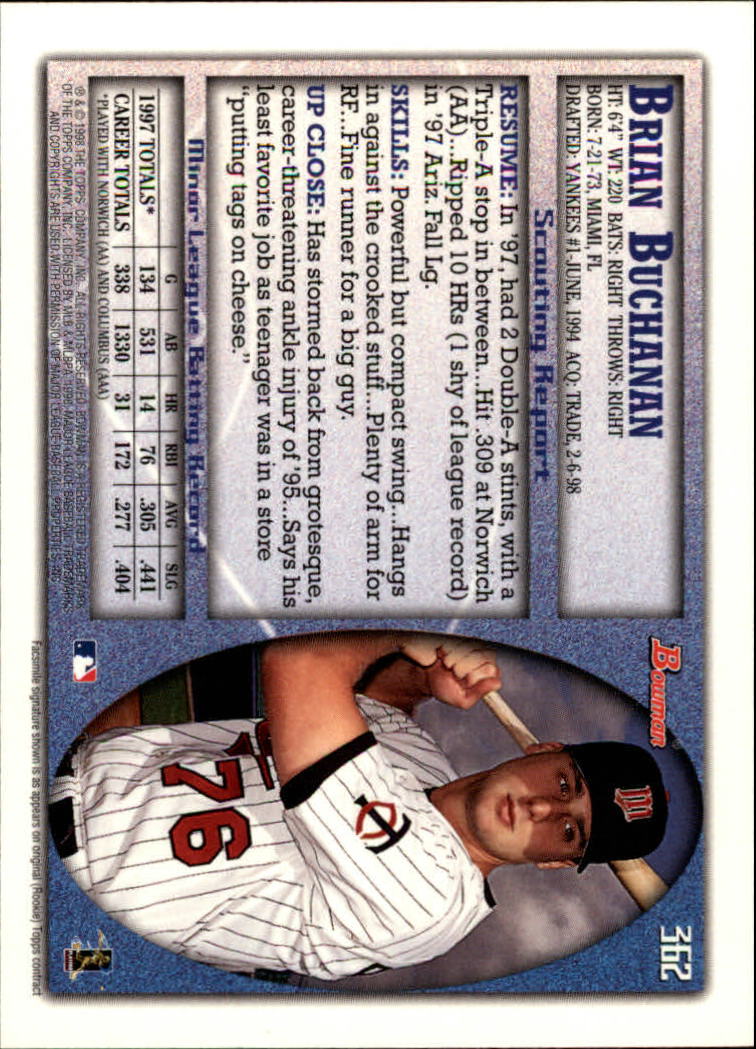 1998 Bowman Baseball Card Pick (Base) 253-441 - Picture 221 of 379